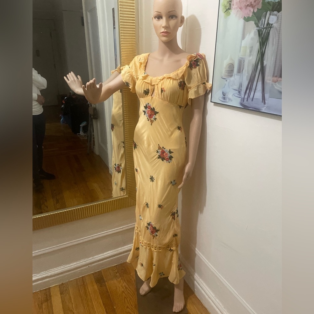 Free people Bali Santa Cruz floral embroidered puff sleeve maxi dress - Picture 3 of 16